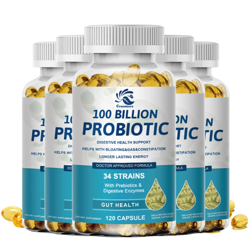 Greensure Organic Enzymes Probiotic Capsules 100 Billion CFU Probiotic Supplement with Prebiotics 1005006261680314