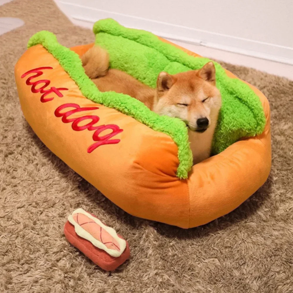 Pet Bed Hot Dog House Lounger Bed Kennel Mat Soft Fiber Pet Dog Puppy Warm Removable Washable 1005006264782384