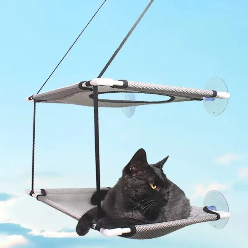 Cat Bed Hanging Window Double-Layer Pet Hammock Sunny Window Seat Kitten Nest Durable Bed for Cats 1005006267550816