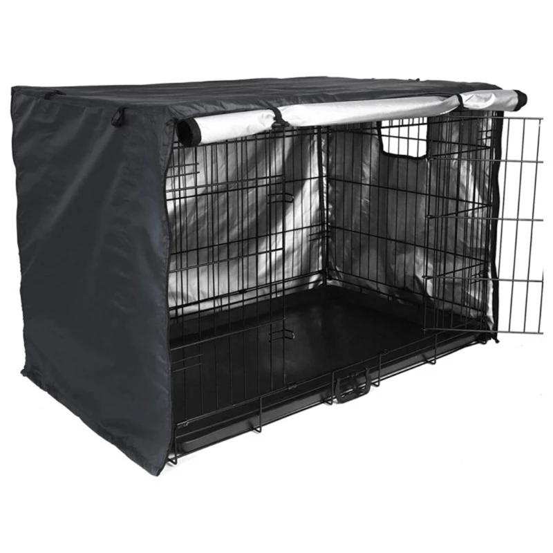 Dog Crates Cover for 24in/30in/36in/43in Wire Dog Cage Durable Waterproof Oxford-Fabric with 2 Door 1005006272018272