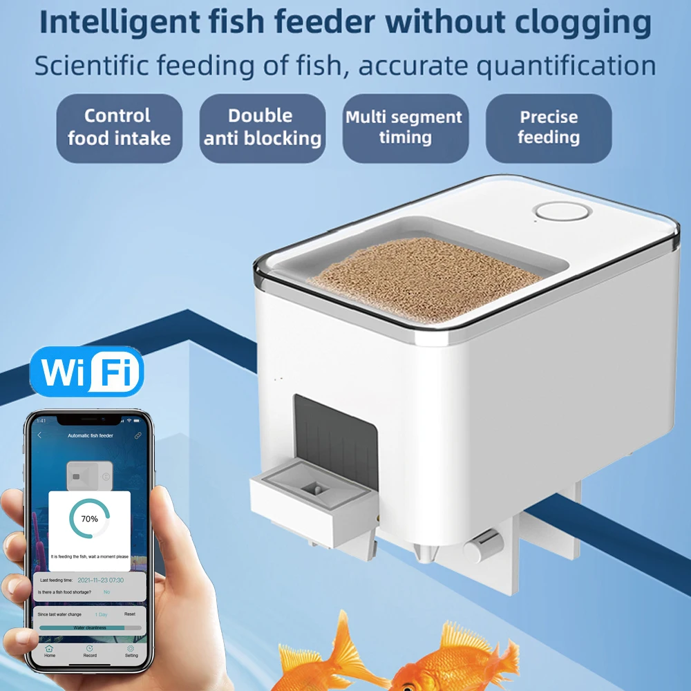 WiFi Smart Automatic Feeder Aquarium Goldfish Timing Feeder 100ML Large Capacity APP Control 1005006273215701