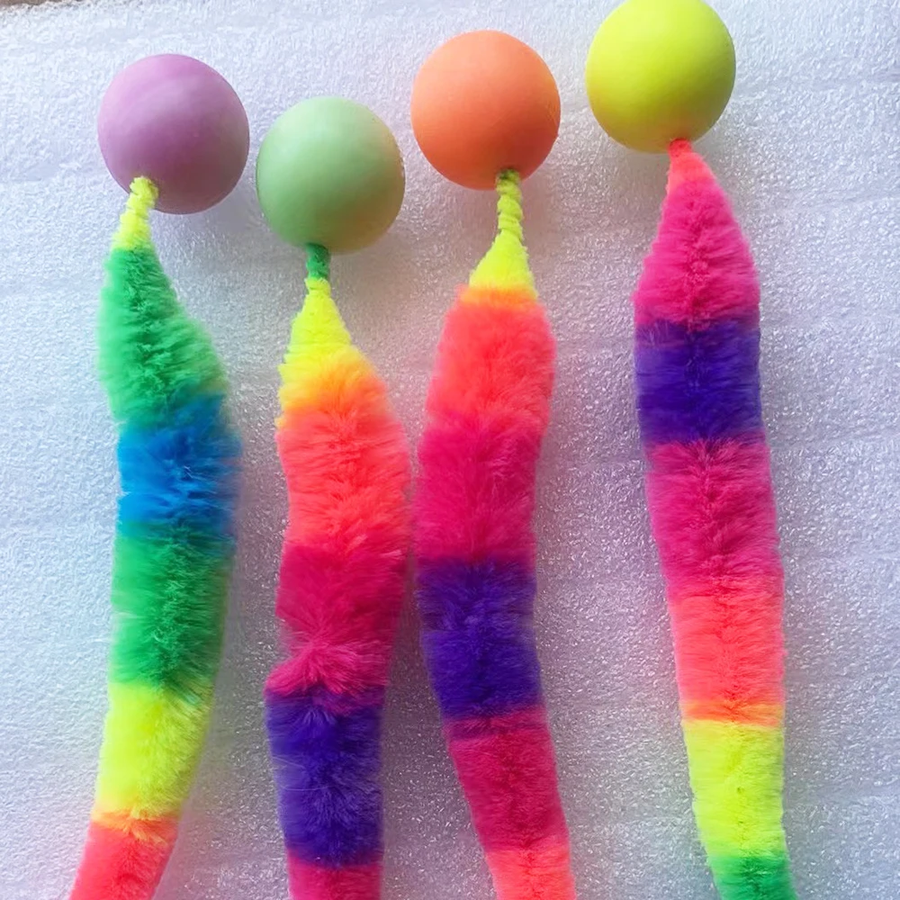 Cat interactive toys Tickle Cat Colorful bouncing ball Pet supplies Puzzle teasing indoor cat worm 1005006282137961