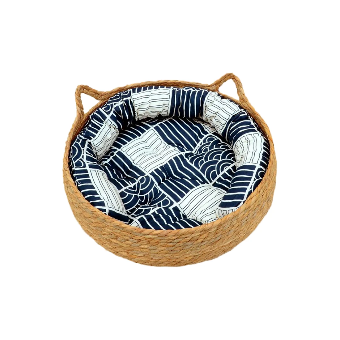 Cat Bed House Dog Kennel Rattan Straw Plaited Kitten Cushion Basket Tent Scratching Board Puppy 1005006288836094