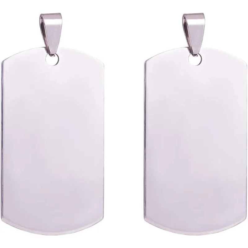 20PCS 1.6x1 Inch Stainless Steel Stamping Blanks Dog Tag Pendants with Snaps for Jewelry Making Pet 1005006291639090