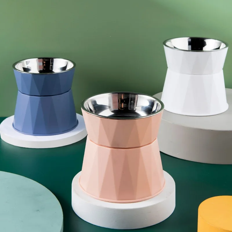 Stainless Steel Cat Bowl High Foot Dog Bowl Neck Protector Cat Food Water Bowl Anti-overturning 1005006297081146