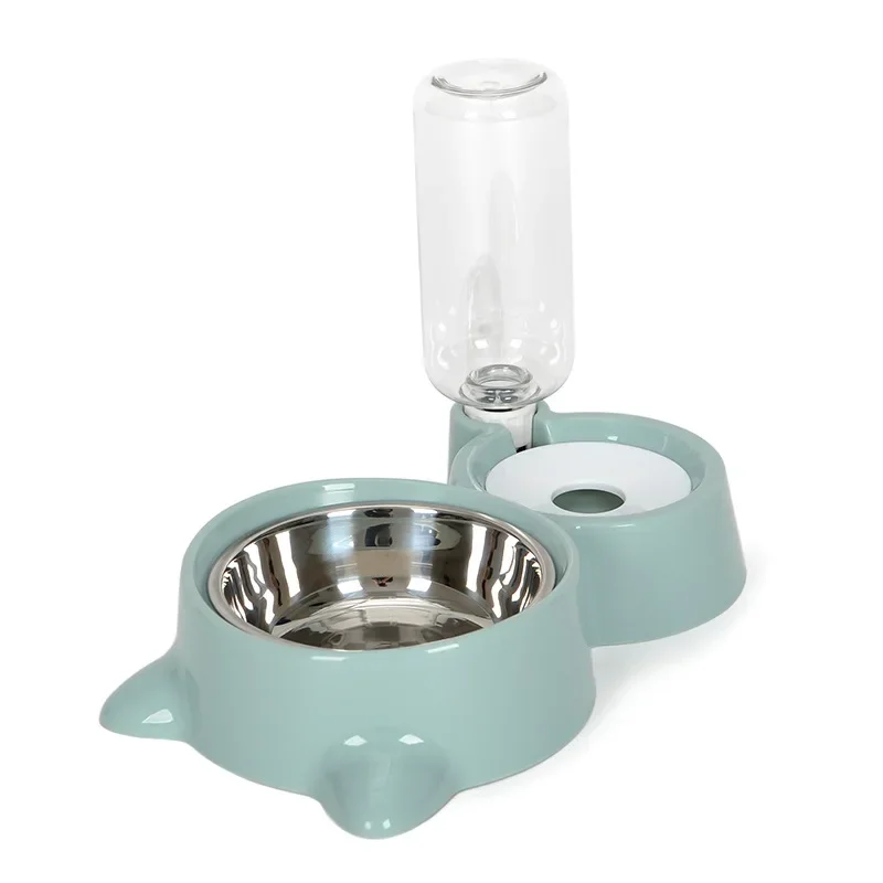 New 2-In-1 Cat Bowl Water Dispenser Automatic Storage Pet Dog Food Container with Waterer Feeder 1005006310862698