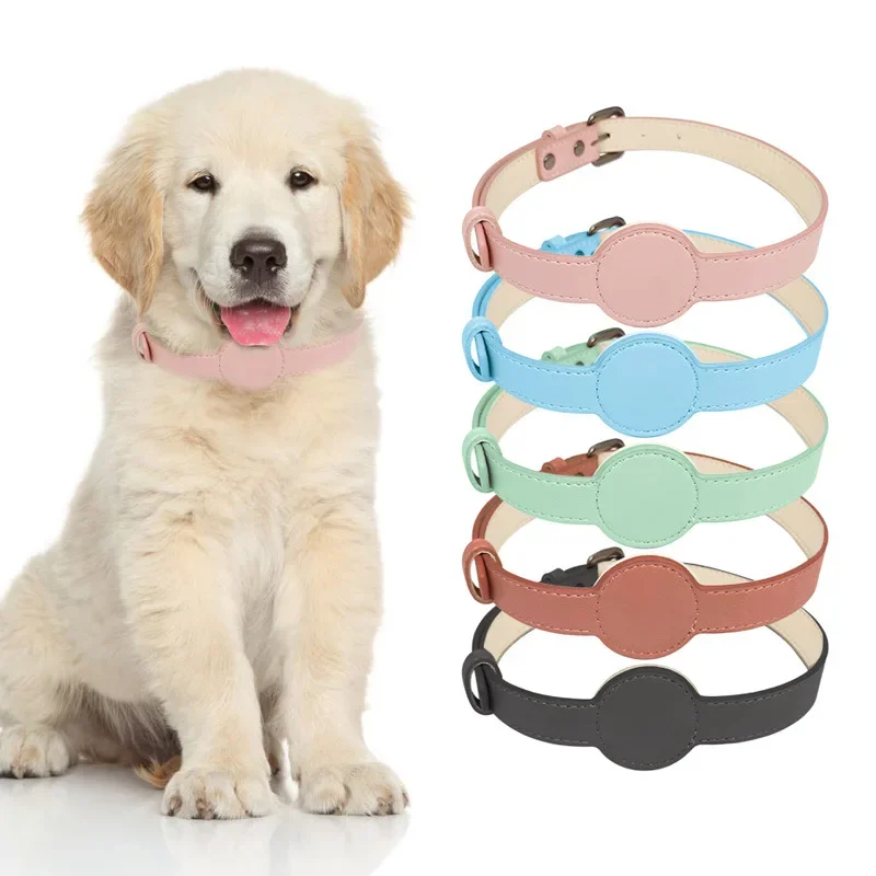 Leather Pet Collar for Apple Airtag Location Tracker Dog Cat for AirTag Case Adjustable Puppy 1005006322058655