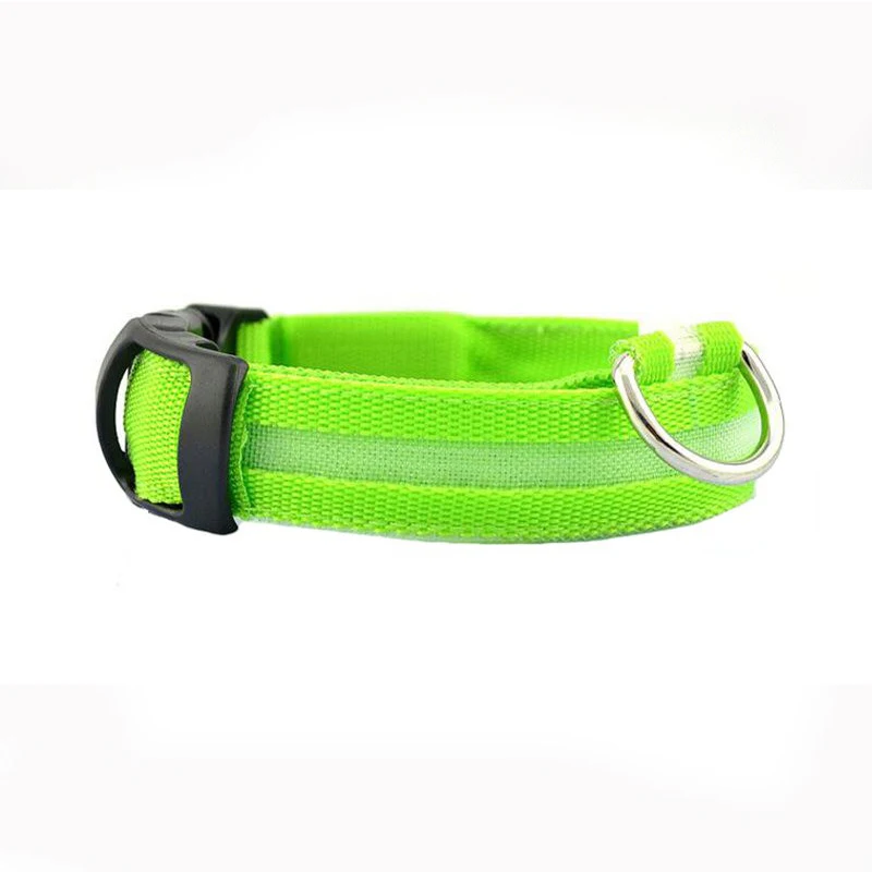 Dog Collar LED Light Electronic Night Safety Anti-Lost Nylon Adjustable Luminous Glowing Collar 1005006322187852