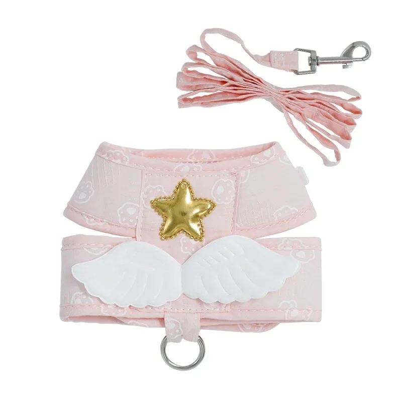 Cat Dog Harness Necklace Leash Collar Pet Items Accessories Kawaii Angel Wing Vest Harness for Dogs 1005006322189350