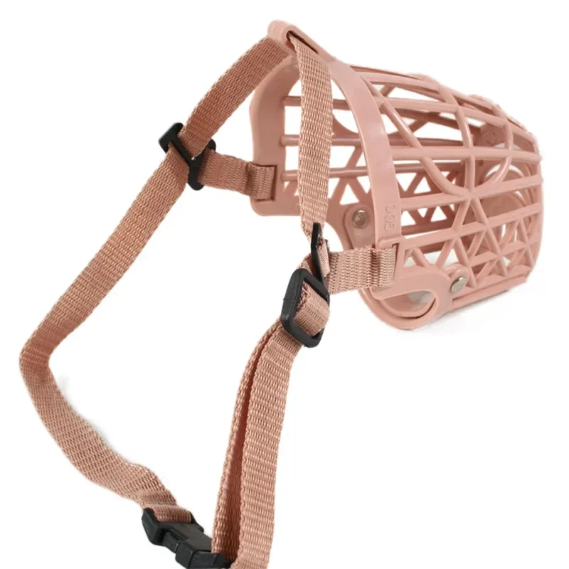 Soft Plastic and Leather Strong Dog Muzzle Basket Design Anti-biting Adjusting Straps Mask Dog 1005006324093986