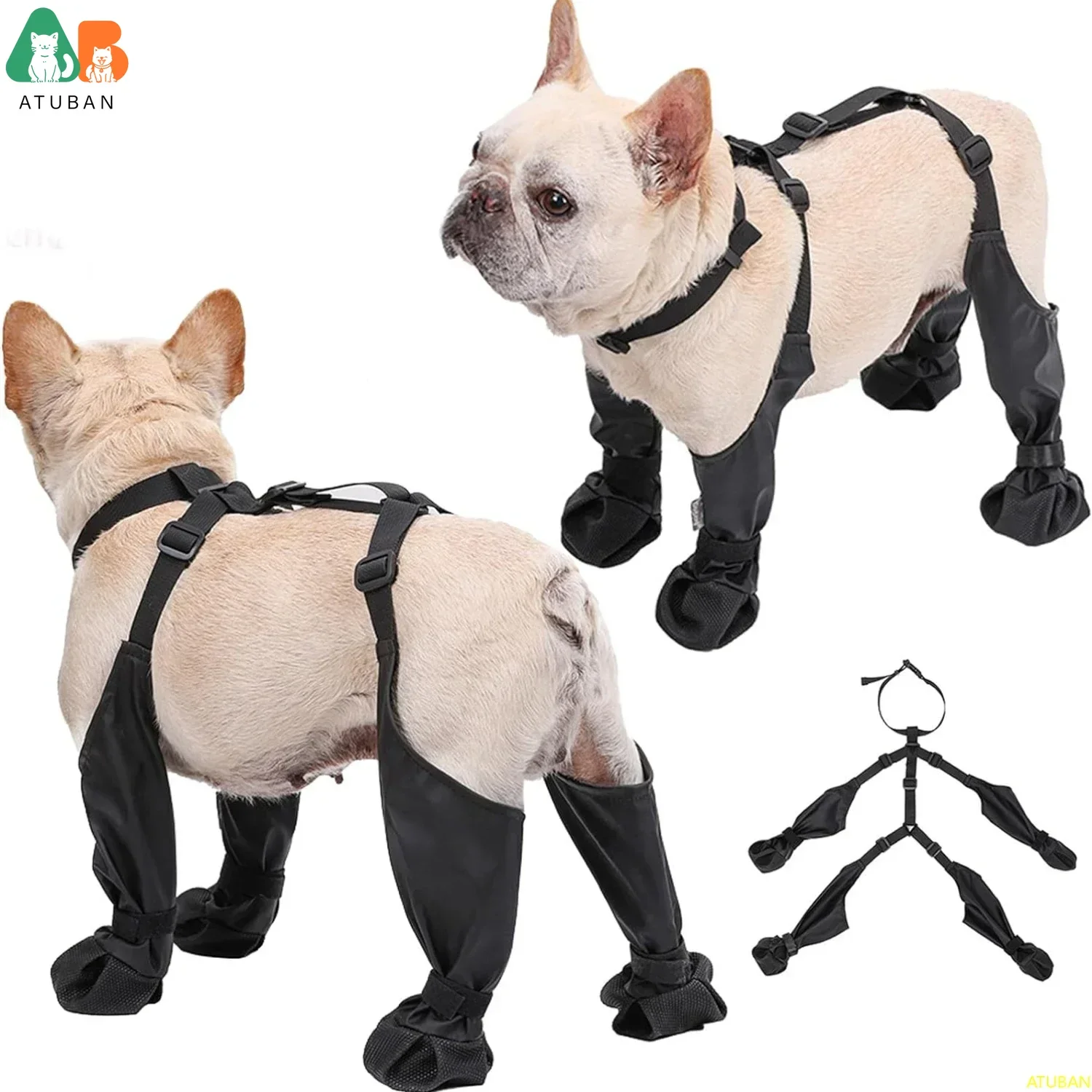 Waterproof Dog Boots Anti-Slip Dog Shoes, Rugged Rubber Sole, Pet Paw Protector 1005006335275797