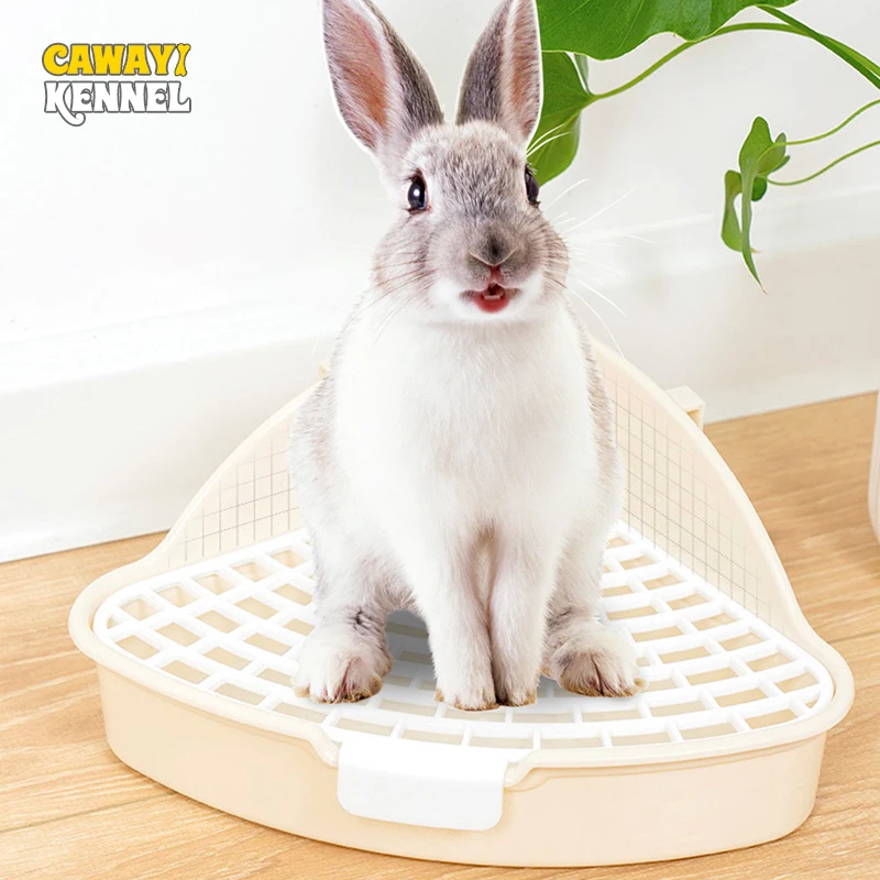Rabbit Litter Pan Animal Potty Trainer Bunnies Corner Toilet Box for Ferret Hamster Dragon Cat 1005006348059939