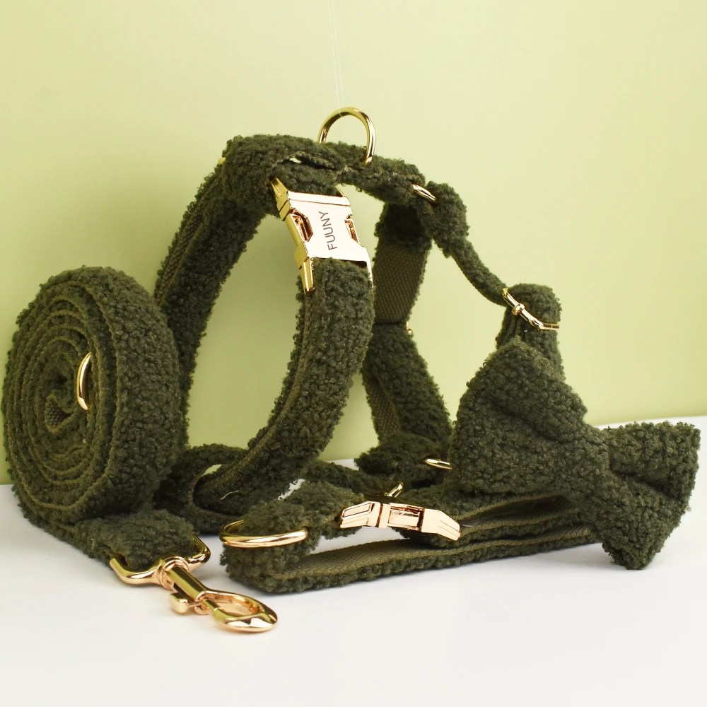 Pet Dog Collar Handmade Necklace Pet Dog Supplies Woven Accessories Autumn Winter Christmas Set 1005006362380389
