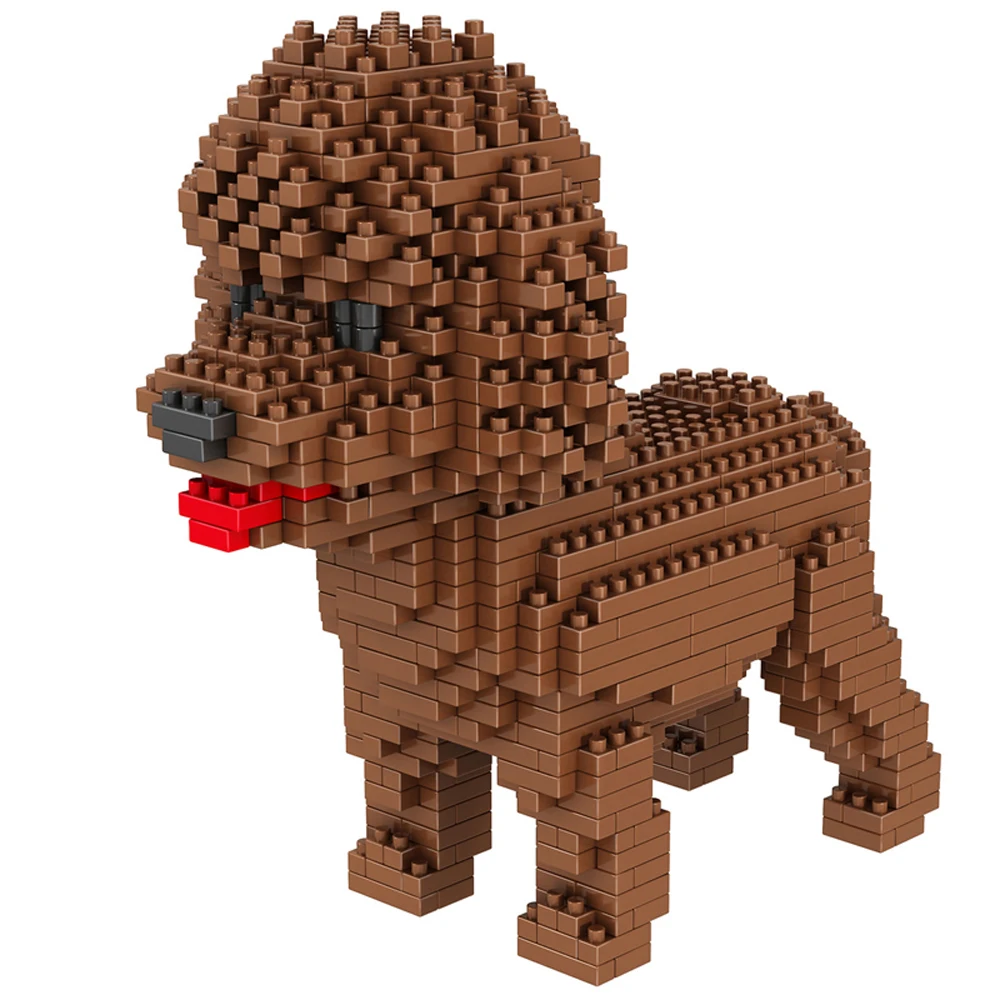 Teddy Dog Model Micro Mini Blocks Toy for Child Adult Beginner Corgi Schnauzer Pet Style Bricks 1005006363231222