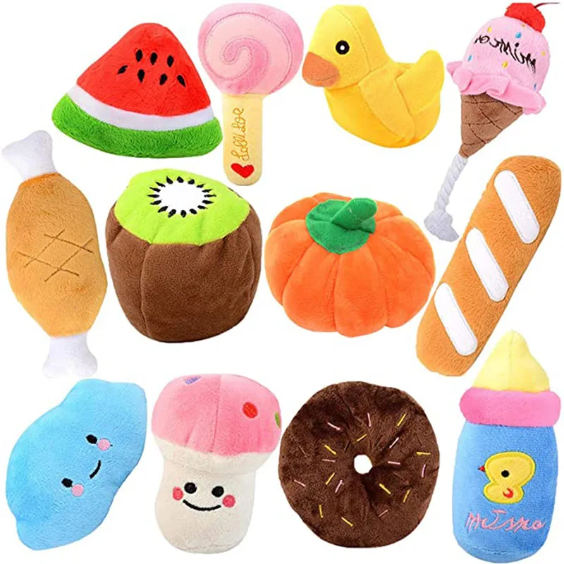 Puppy Dog Plush Squeaky Toys for Small Medium Dogs Bone Aggressive Chewers for Pet Cat Products 1005006366080978