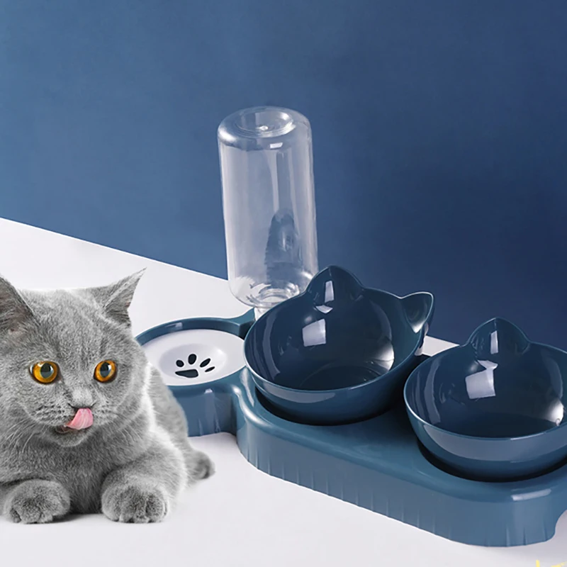 Cat Food Bowl Pet Automatic Feeder Water Dispenser Dog Cat Food Container Drinking Dish Anti Slip 1005006371466173