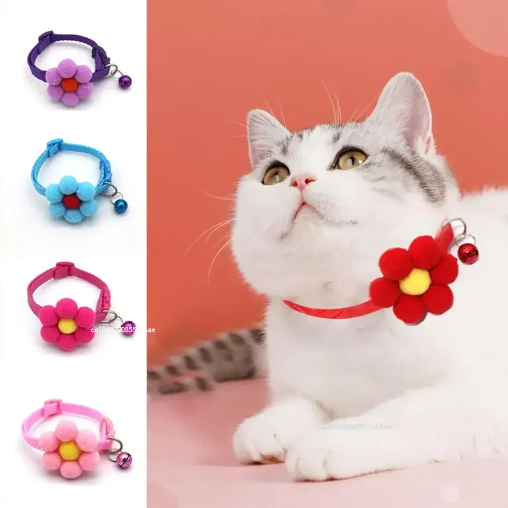 Cute Cat Collar Small Puppy Cat Collars Bow Gatos Kitten Cat Collar Bowknot Necklace with Bell for 1005006398947819