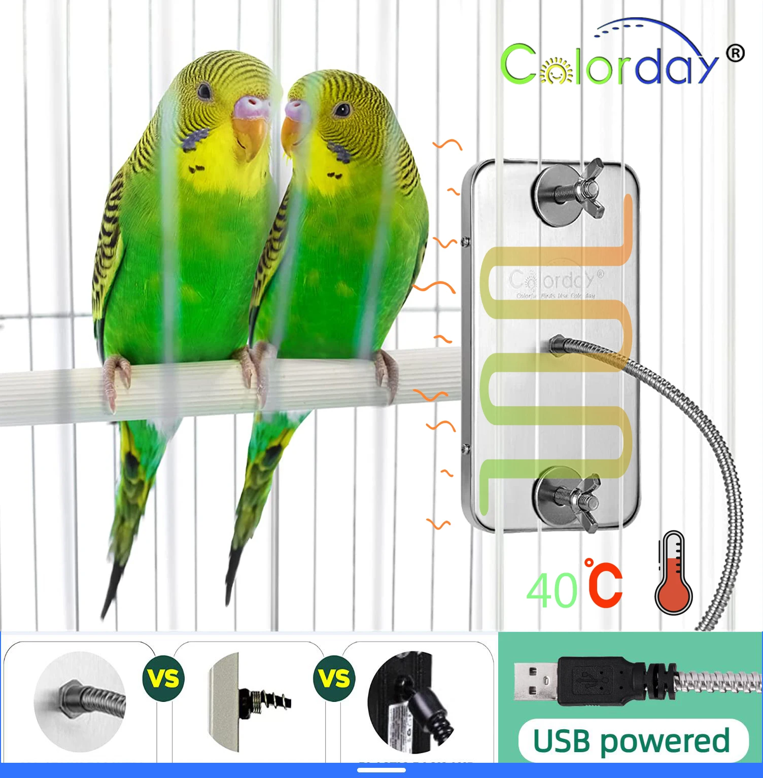 Bird Warmer for Parrot Accessories Birds Pet Heater Parrots Heating Thermostat Lamp Birdcage Cage 1005006409386387
