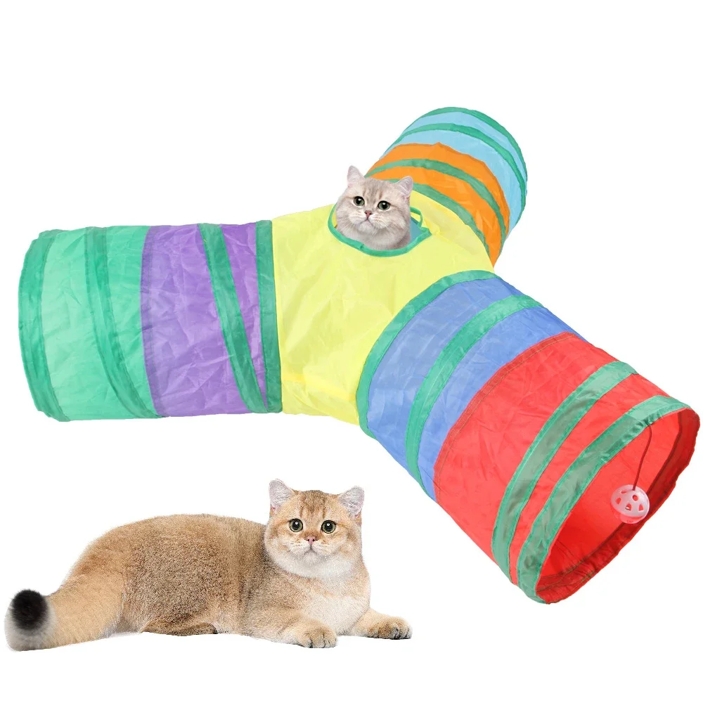 Wear-Resistant Cat Play Tunnel Foldable Pet Animal Tunnels with Crinkle Playing Toy for Cats Guinea 1005006413864834