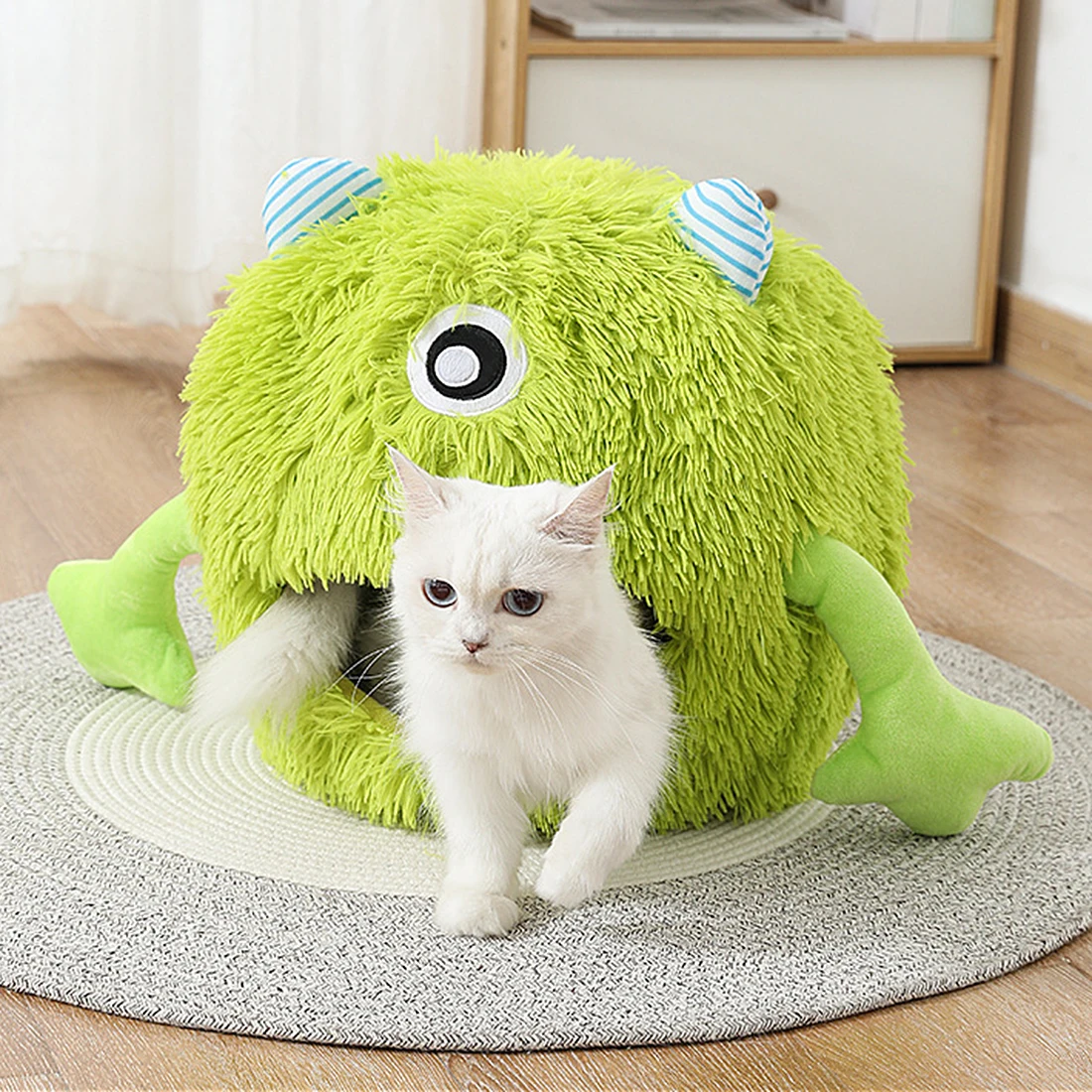 Cat Bed House Dog Kennel Cute Monster Cartoon Warm Plush Kitten Cushion Basket Tent Puppy Cave Nest 1005006422092269