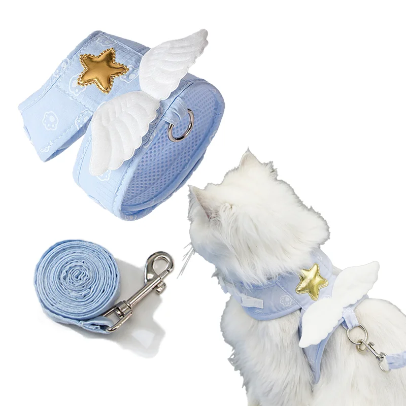 Pet Angel Wing Vest Harness with Leash Kawaii Personalized for Cat Dog Harness Necklace Accessories 1005006449208605