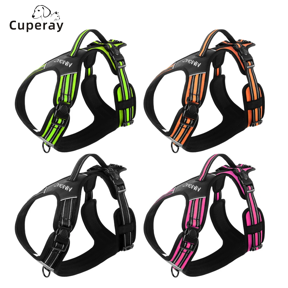 Dog Harness, No Pull Harness, Reflective No-Choke Pet PU Vest 1005006456171955