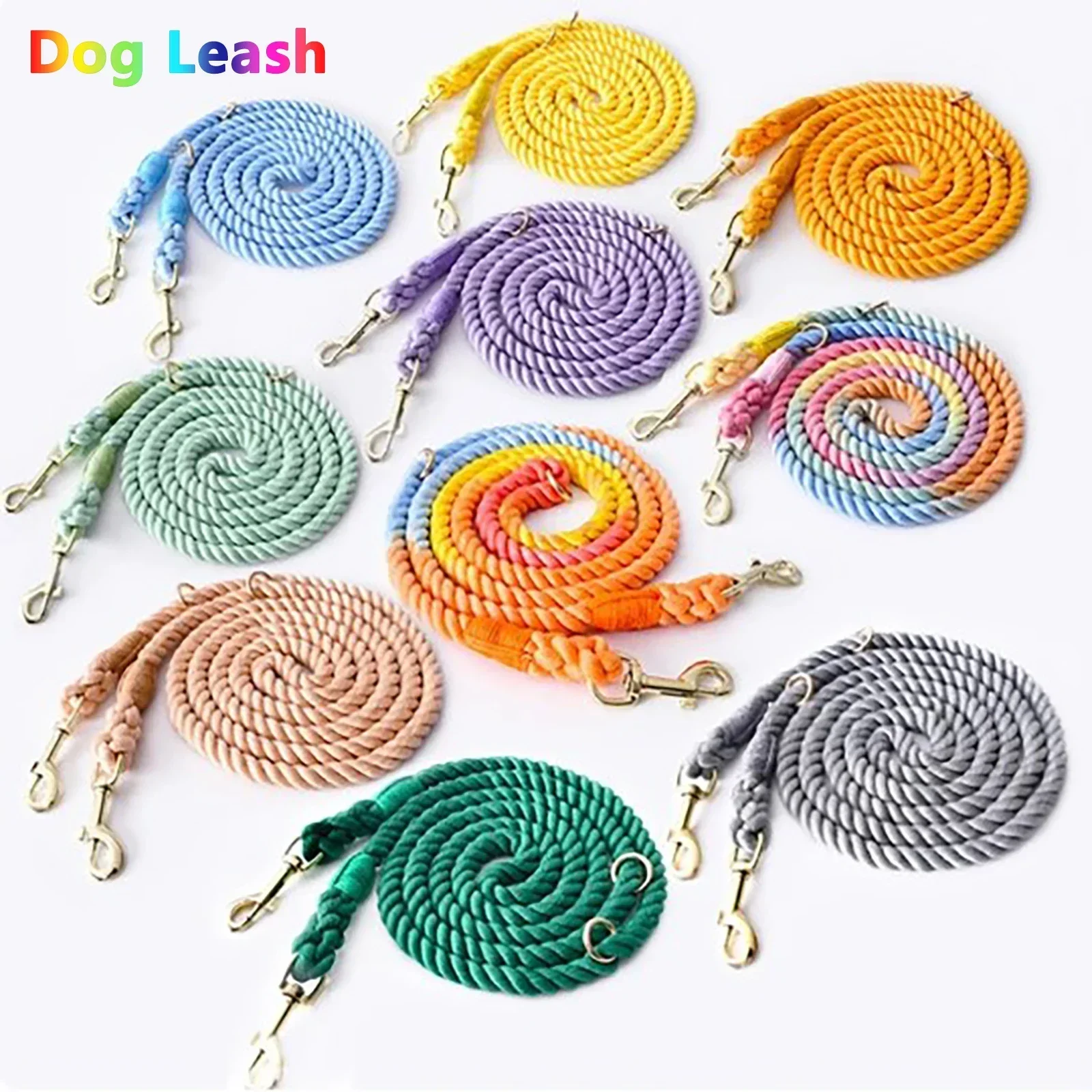 Handcrafted Dog Leash Multifunctional Double Head Braiding Dog Training Leash With Gold Accessories 1005006468180153