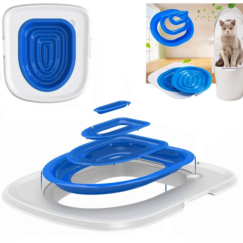 Reusable Cat Use Toilet Training Products Pet Cats Plastic Toilet Trainer Cat Toilet Training Kit 1005006469282005