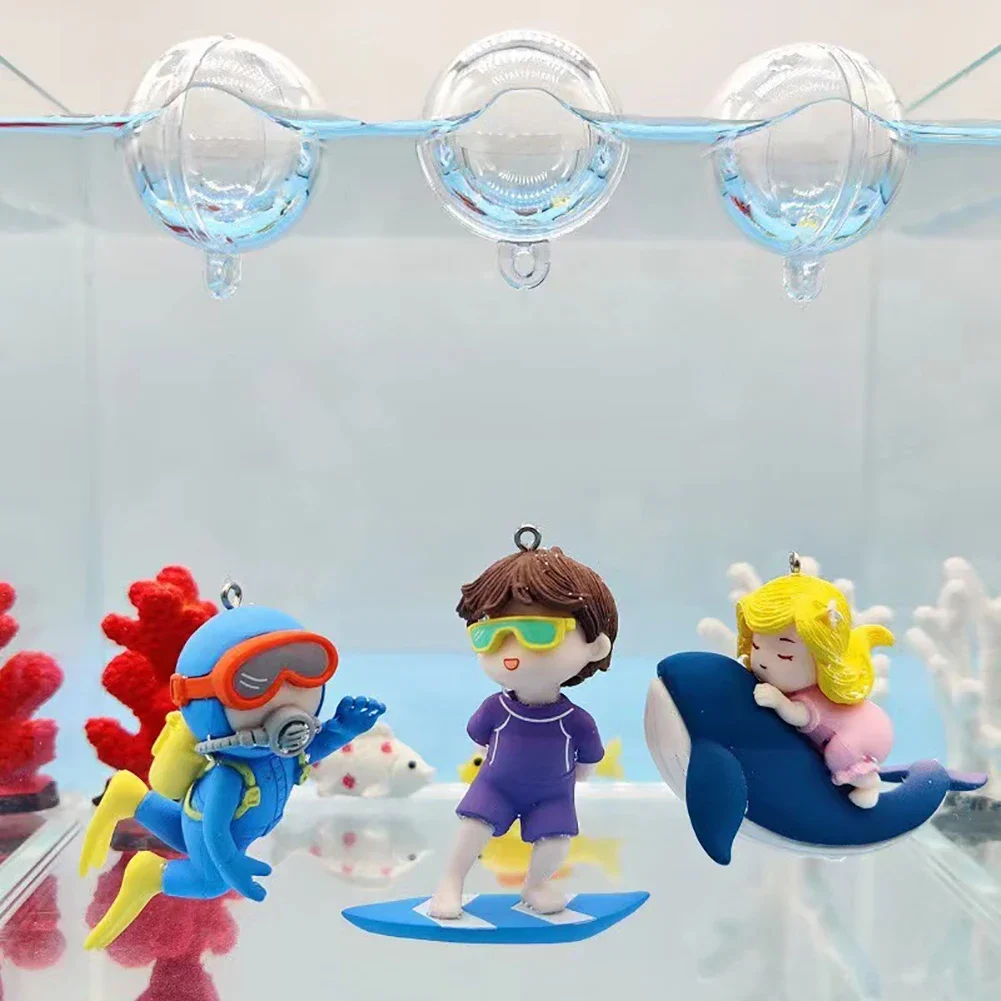 Mini Aquarium Floating Decor Accessories Cute Diver Surf Boy Whale Girl Anime Figure Decoration 1005006472408375