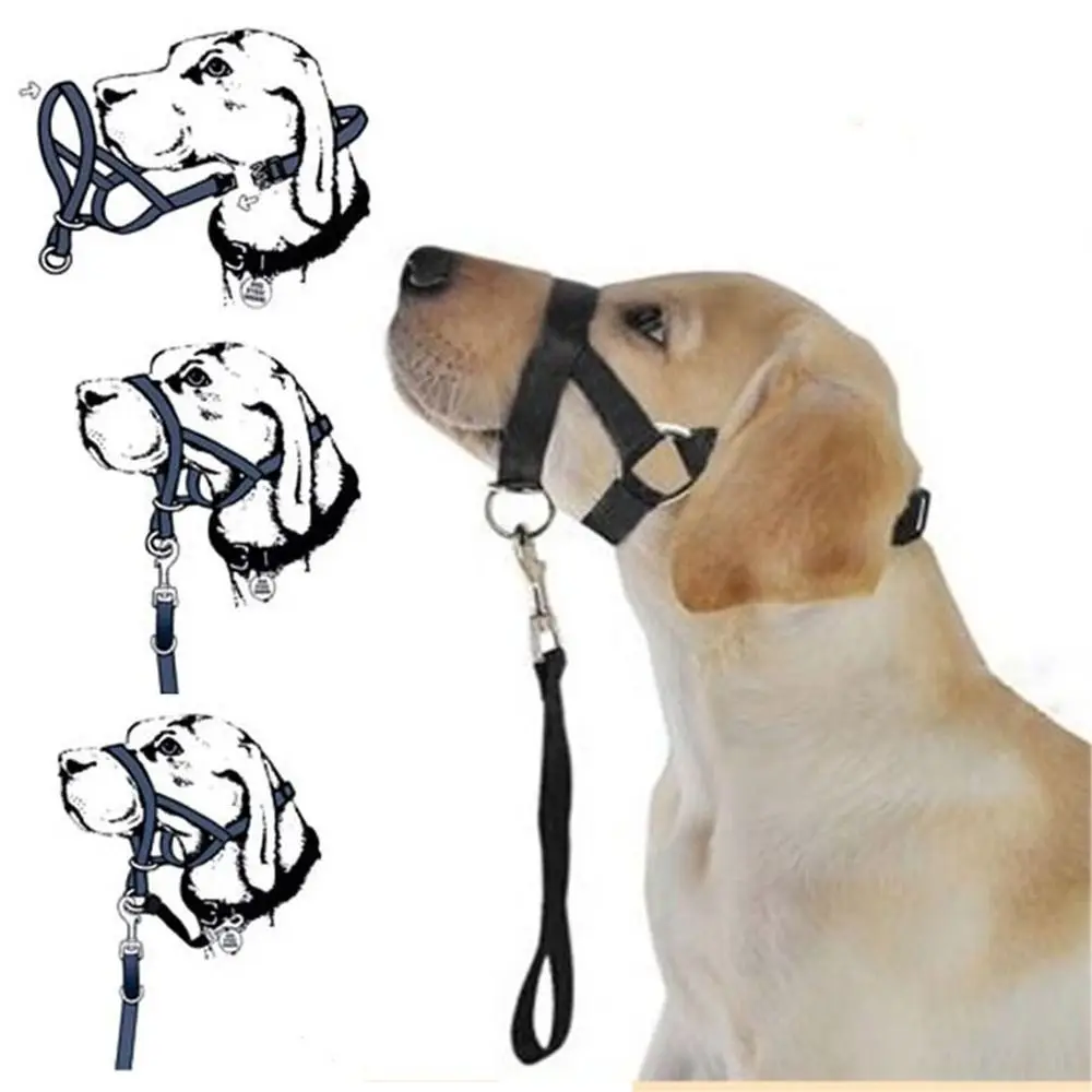 Adjustable Anti barking Non Pull Dog Muzzle Dog Halter Leader Harness Dog Head Collar 1005006489920015