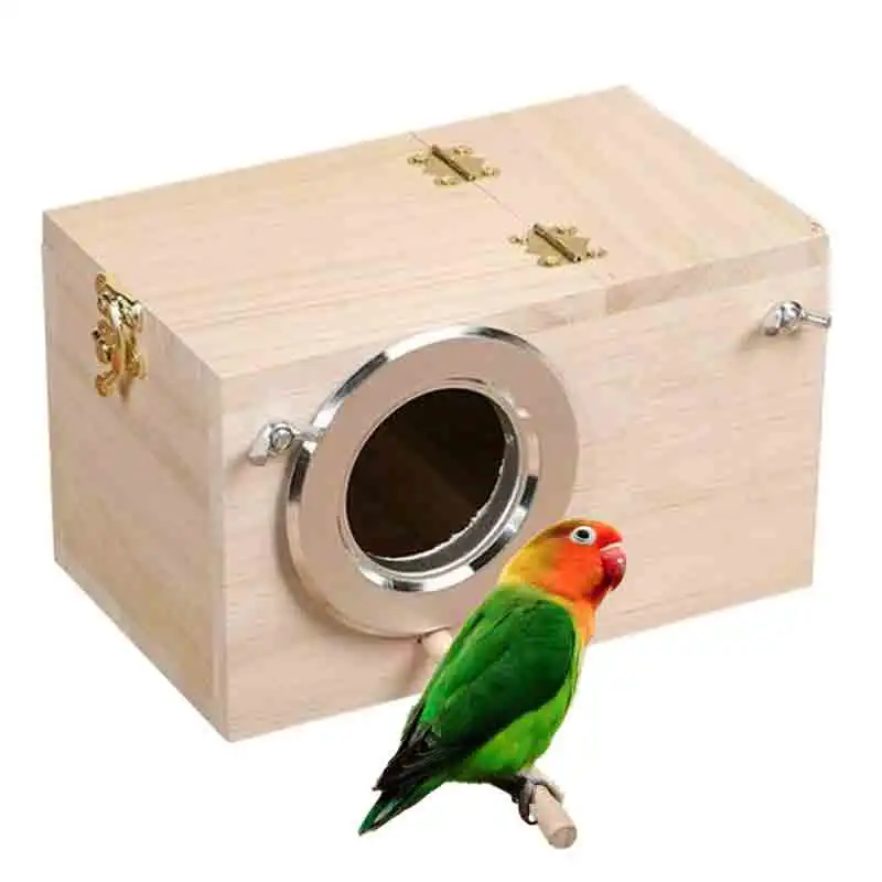 Wooden Bird Cage Nesting Box Breeding Hatching Nest for Parakeet Budgies Cocktail Finch Lovebird 1005006498059283