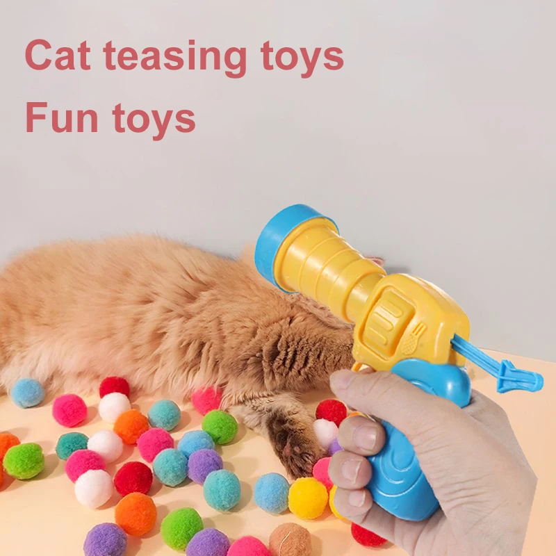 1 Set Cat Plush Toy Gun Plush Launcher Silent Interactive Tool Mini Shooting Gun Games Stretch 1005006511629664