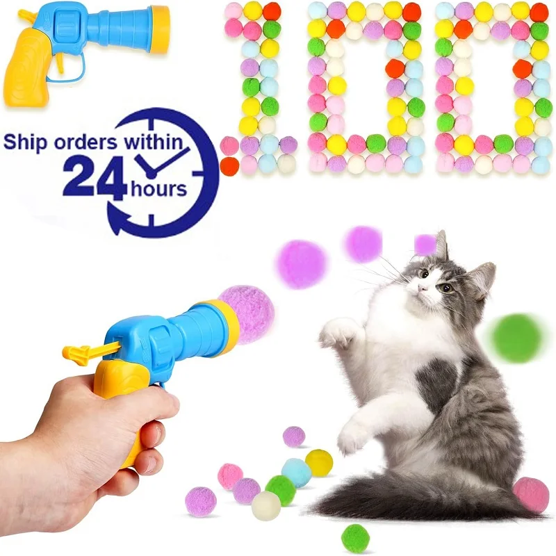 Cat Toy Ball Interactive Launch Training Toy for Pet Puppy Dog Kitten Creative Mini Shooting Gun 1005006533215780