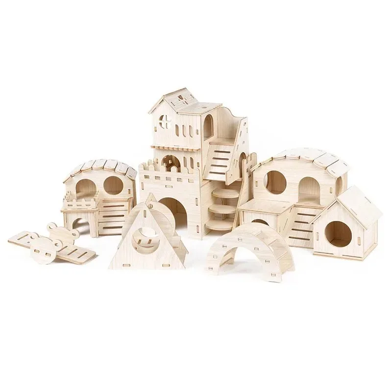 Guinea Pig Sturdy Dwarf Hamsters House Harmless Pet Toy Solid Wood Hamster Funny Play House Toy 1005006579258899