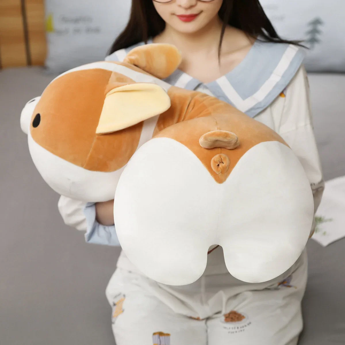 Giant Size Cute Corgi Dog Plush Toys Stuffed Animal Puppy Dog Pillow Soft Lovely Doll Kawaii (40cm) 1005006583045420