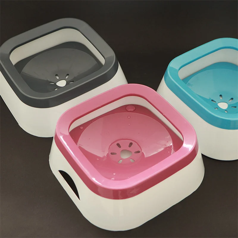 Dog Drinking Water Bowls 1000ml Large Capacity Floating Non-Wetting Mouth Cat Slow Anti-Overflow 1005006588072372