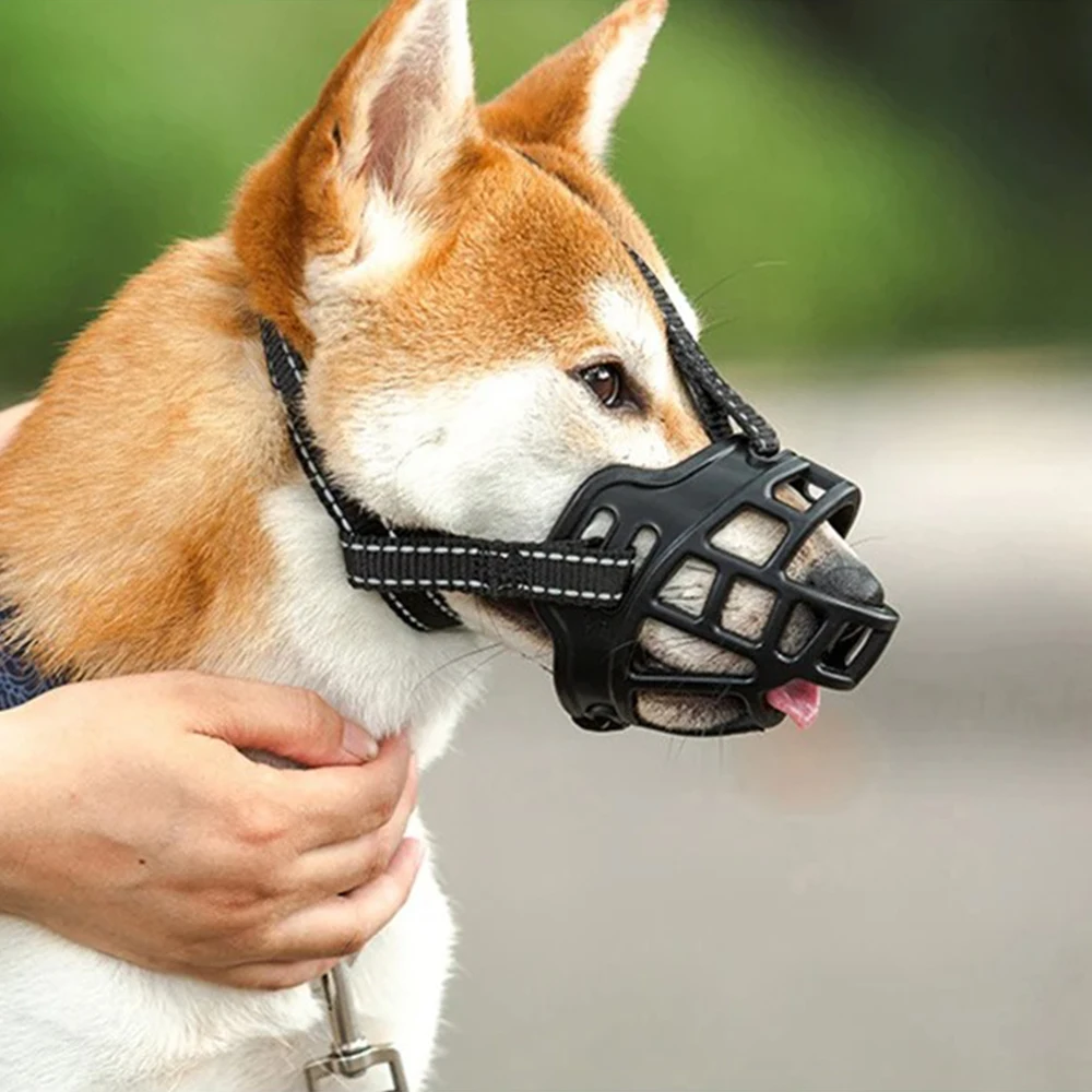 1PC Dog Comfy Breathable Basket Muzzle Guard Against Biting And Barking Medium And Large Dog Mask 1005006610709612