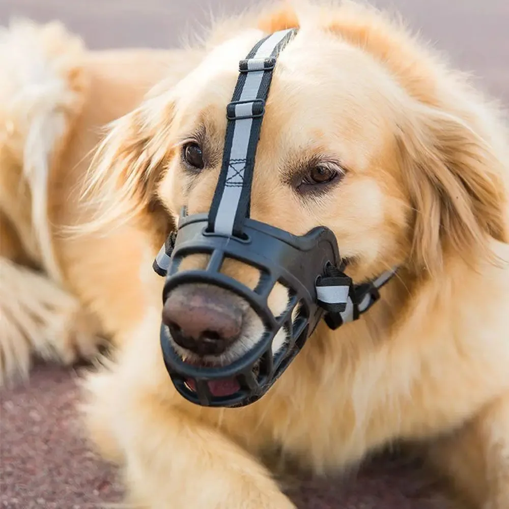 Dog Comfy Breathable Basket Muzzle Guard Against Biting And Barking Medium And Large Dog Mask 1005006628837694