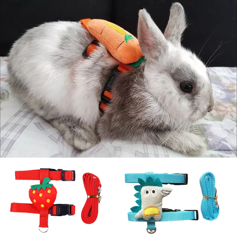 Cartoon Bunny Hamster Harnesses and Leash Set Walking Pet Items Harness for Small Animals Rabbit 1005006629252402