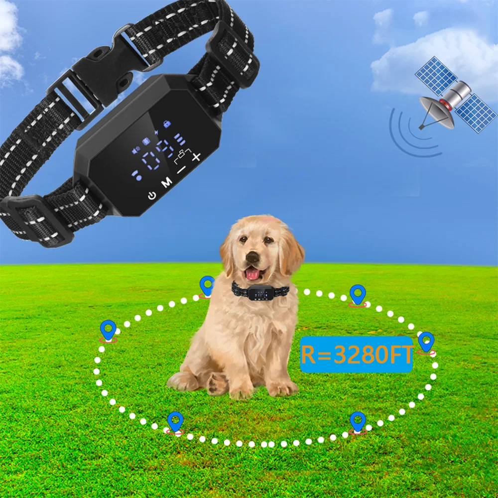 1000m GPS Dog Fence 100~3280 Ft Range Electric Dog Training Collar for Dogs Vibration Sound Shock 1005006634239128