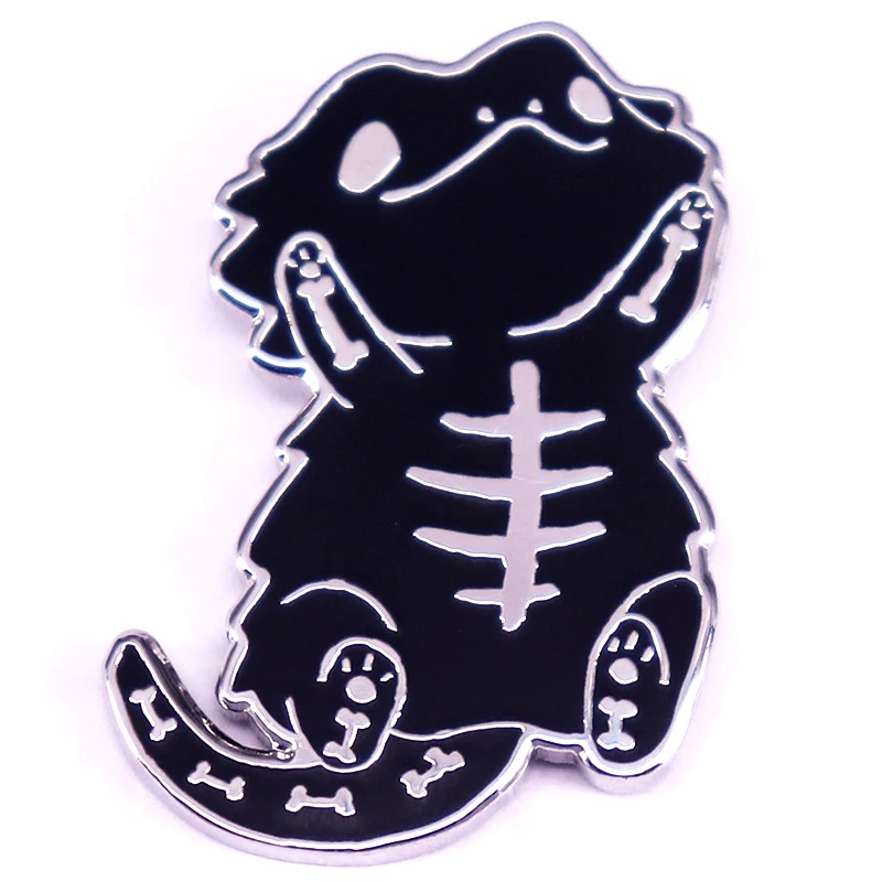 Kawaii Bearded Dragon Enamel Pin Cute Skeleton Metal Brooch Funny Backpack Decoration 1005006644396406