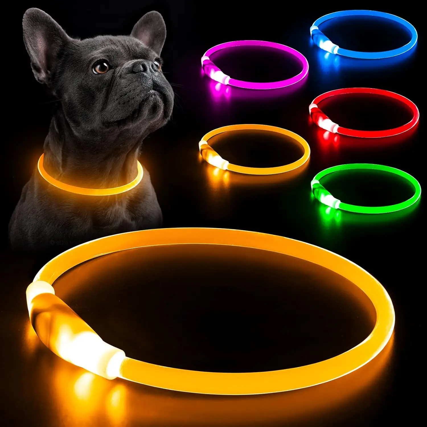 LED Dog Collar Rechargeable 3 Working Mode More Lighter Softer Max 70cm Night Safety Flashing Glow 1005006655200771