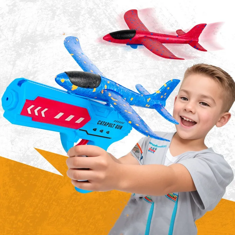 Foam Plane Launcher Toy Pet dog Toys Interactive Outdoor Sport Catapult Aircraft Game Children Boys 1005006663943588
