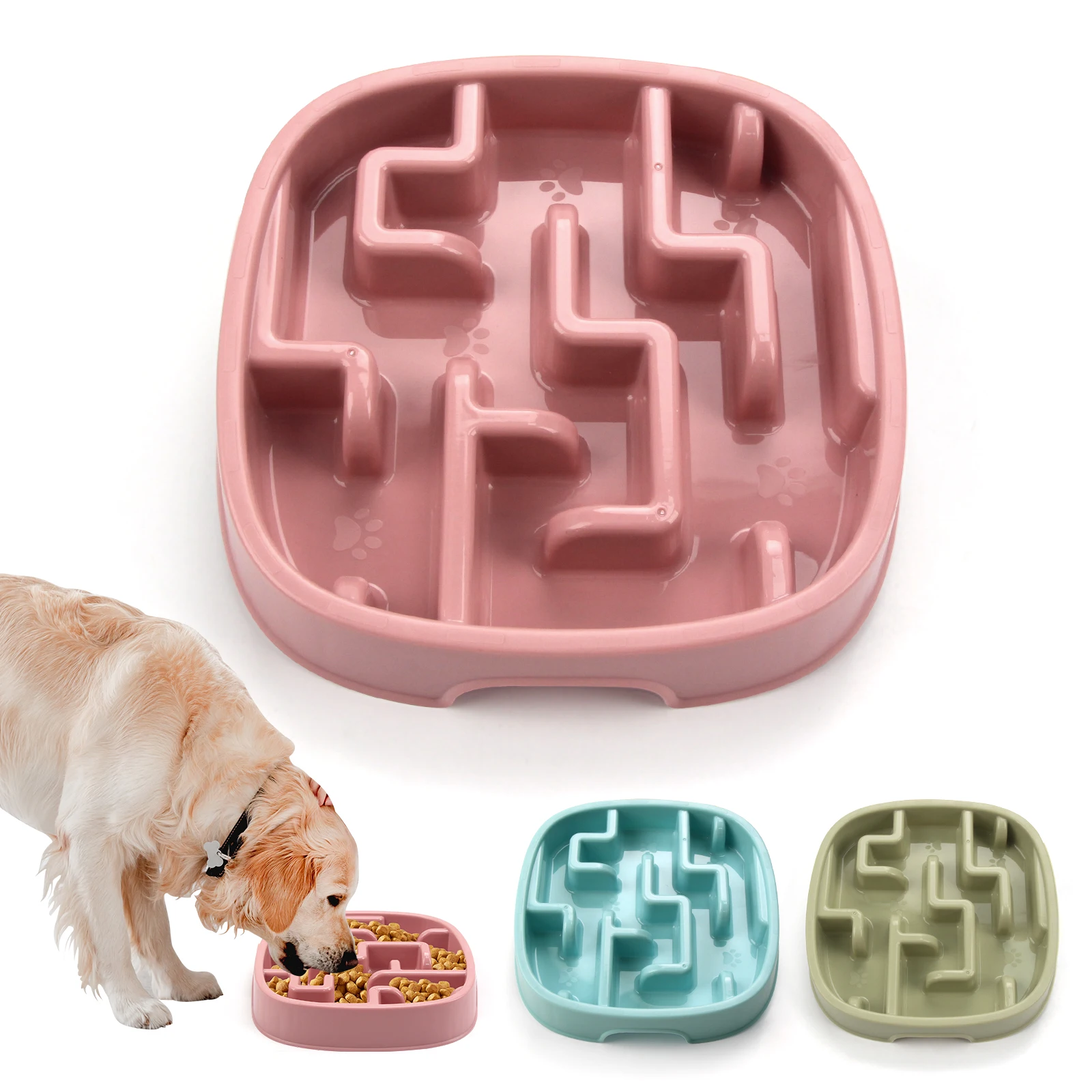 Pet Supplies Dog Cat Anti Choking Feeding Food Bowls Puppy Slow Down Eating Feeder Dish Prevent 1005006664453372