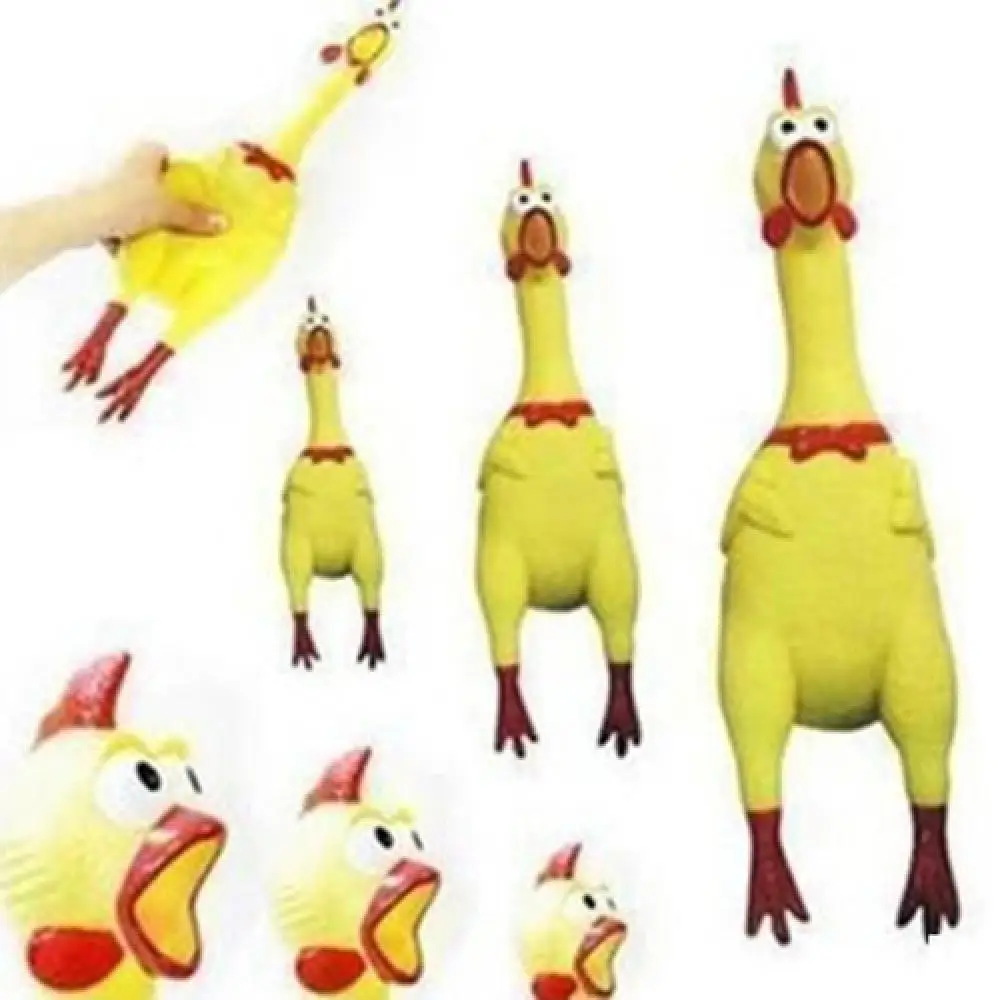 Funny Pets Dog Squeak Toys Chicken Squeeze Sound Dog Chew Toy Screaming Rubber Chicken Pressure 1005006685042708