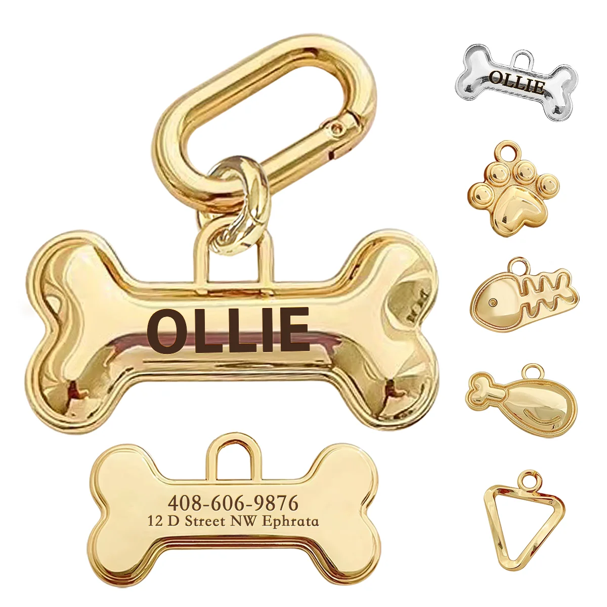 Memopaw Design Personalized Pet Dog Name Tag Copper Free Engraving Anti-lost Collars Tag for Dogs 1005006686473882