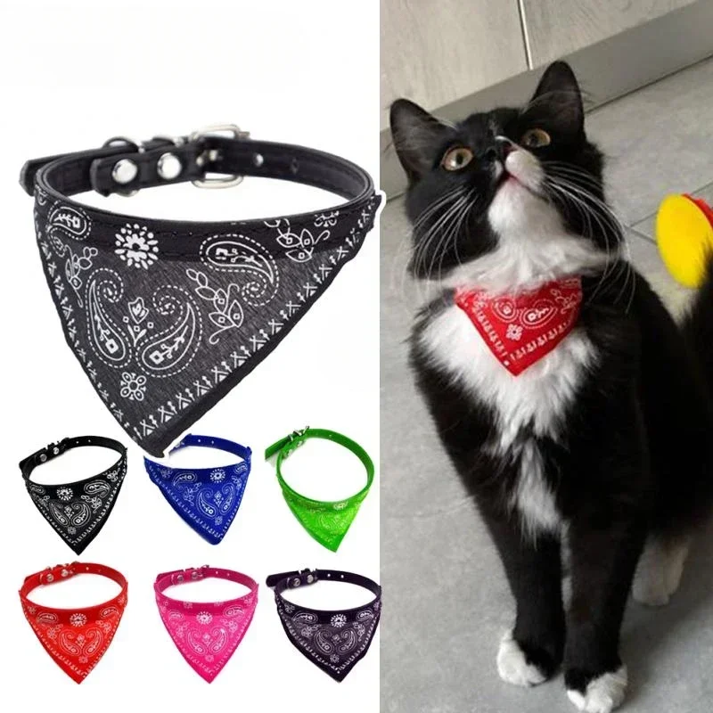 Cat Collar Lovely Adjustable Size Dog Cat Necktie Pet Triangular Saliva Tie Scarf Dog Bandana 1005006696547845