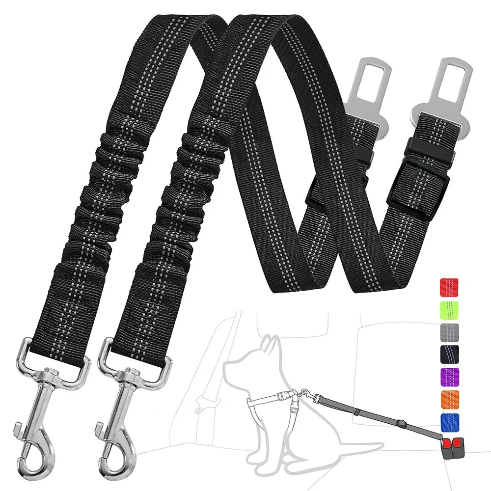Dog Seat Belts Retractable Dog Car Harness Adjustable Dog Seat Belt for Vehicle Nylon Pet Safety 1005006697990112