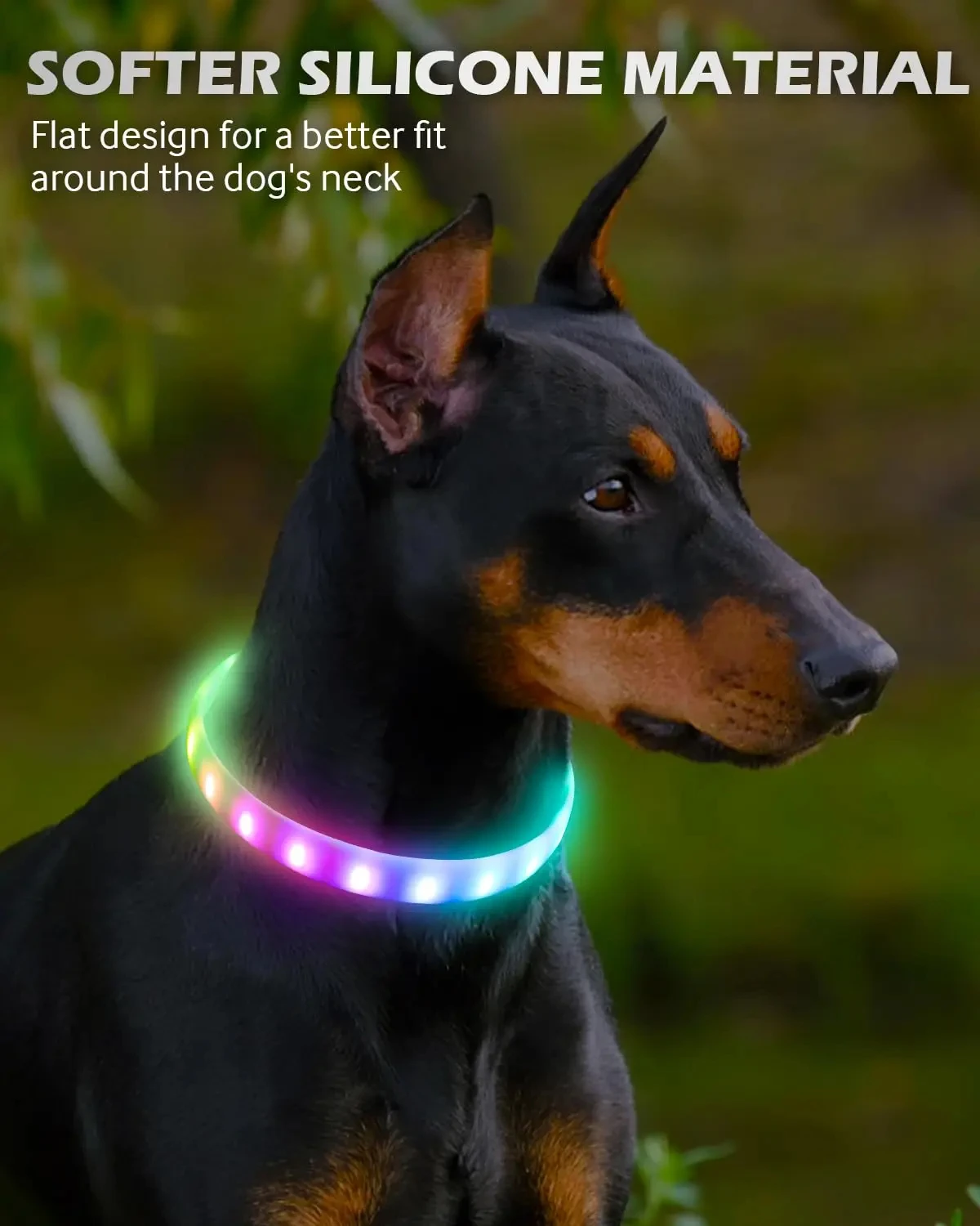 RGB Discolor Glowing Collar For Dogs Large Medium Usb Rechargeable Dog Collar Luminous Led Light 1005006706947651