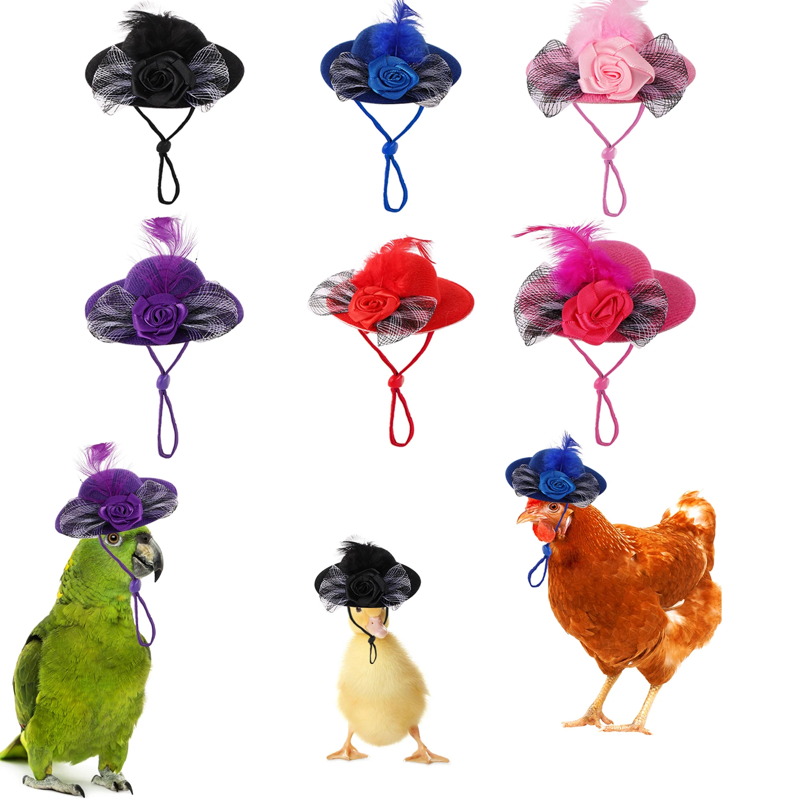 3pcs Hen Chick Hat Mini Hat Small Animal Hat for Guinea Pig Hedgehog Bearded Dragon Hamster Parrot 1005006722241428